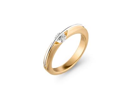Schaffrath Liberte Arcana Damenring L1001    Gelbgold Brillant 0,40 – Ringe Ring mit Besatz aus 750 Gelbgold, 800 Platin und und .