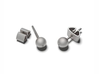 Niessing Now Ohrstecker Galaxy Lava 5,0 mm  mit Brillant mattiert – Ohrschmuck Ohrstecker aus Silber-Gold Legierung - 90 S.