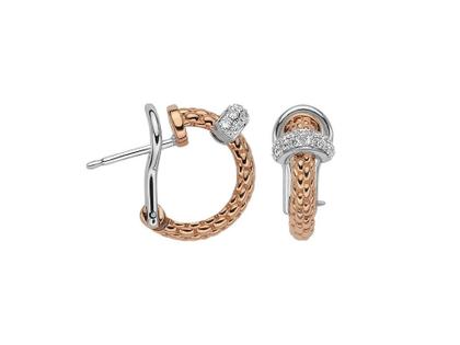 Fope Prima Creolen mit Brillanten Roségold – Ohrschmuck Creolen aus 750 Rotgold.