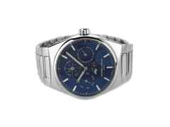 Frederique Constant Highlife Perpetual Calendar Manufacture Automatik Edelstahl 41mm blaues Zifferblatt Metallband FC-775N4NH6B Full Set mit Garantie Occasion – Herrenuhren Uhr mit Kalender aus Edelstahl. Das Gehäuse ist rund und silber. Das Edelstahlarmband ist silber. Das Zifferblatt ist ein Index in blau.