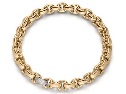 IsabelleFa ChaCha Collier Roségold 16mm Pavé – Halsschmuck Collier aus 750 Gelbgold.