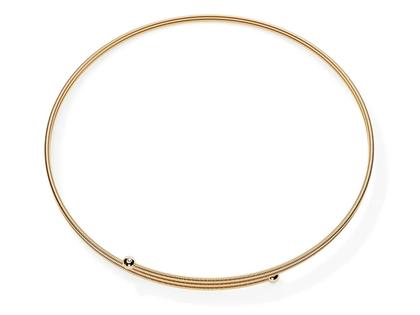 Niessing Colette C Embrace Collier 2-fach Fine Rose mit Besatz 125mm – Halsschmuck Collier aus 750 Gelbgold.