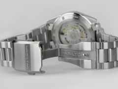 Hamilton Khaki Field Expedition Automatik Edelstahl 37mm schwarzes Zifferblatt Metallband – Herrenuhren Uhr ohne Datum aus Edelstahl. Das Gehäuse ist rund und silber. Das Edelstahlarmband ist silber. Das Zifferblatt ist arabisch und schwarz. – Ansicht 4