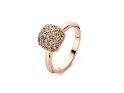 Bigli Mini Sweety "Brown Diamonds" Ring Roségold Gr. M mit braunen Brillanten 0,930ct – Ringe Ring mit Besatz aus 750 Rotgold.