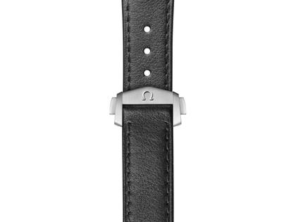 Omega Speedmaster Moonwatch Professional Chronograph Handaufzug Edelstahl 42mm schwarzes Zifferblatt schwarzes Lederband – Herrenuhren Chronograph aus Edelstahl und eloxiertes Aluminium. Das Gehäuse ist rund und silber. Das Lederarmband ist schwarz. Das Zifferblatt ist ein Index in schwarz. – Ansicht 3