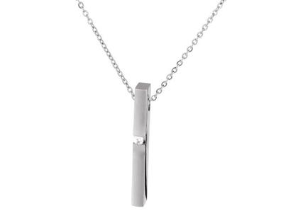 Ernstes Design AN565 Anhänger mit Brillant – Anhänger Anhänger mit Besatz aus Edelstahl.
