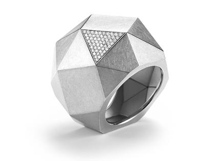 Niessing Kristallit Damenring Pavée Platin – Ringe Ring mit Besatz aus 950 Platin.