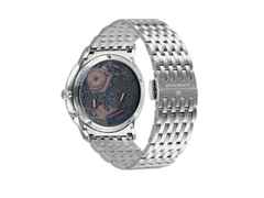 Junghans Meister Mega Funkuhr Edelstahl 38mm anthrazitfarbenes Zifferblatt Metallband – Herrenuhren Uhr mit Datum aus Edelstahl. Das Gehäuse ist rund und silber. Das Edelstahlarmband ist silber. Das Zifferblatt ist ein Index in grau. – Ansicht 3
