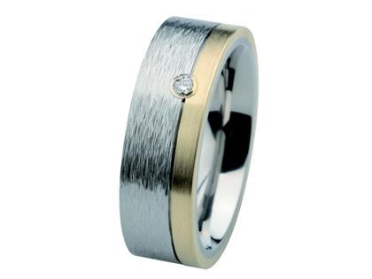 Ernstes Design Ring Nr. 312 R224.7 – Ringe Ring mit Besatz aus Edelstahl, 750 Gelbgold und und .