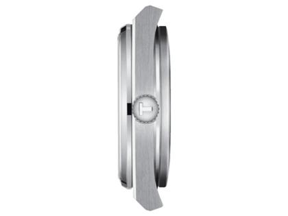 Tissot PRX Quarz Edelstahl 35mm grünes Zifferblatt Metallband – Damenuhren Uhr mit Datum aus Edelstahl. Das Gehäuse ist rund und silber. Das Edelstahlarmband ist silber. Das Zifferblatt ist ein Index in grün. – Ansicht 3