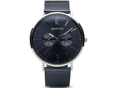 Bering 14240 Edelstahl Herrenuhr blaues Zifferblatt blaues Edelstahlband – Herrenuhren Uhr mit Datum aus Edelstahl. Das Gehäuse ist rund und silber. Das Edelstahlarmband ist blau. Das Zifferblatt ist arabisch Index und blau.