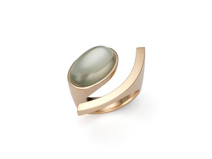 Angela Hübel Mondschein Ring mit Mondstein Roségold – Ringe Ring mit Besatz aus 750 Rotgold.