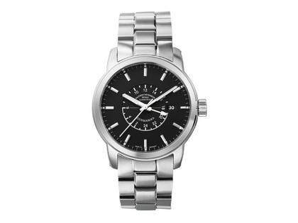 Mühle Glashütte Germanika II Herrenuhr GMT mit Datum schwarz – Herrenuhren Uhr mit Datum aus Edelstahl. Das Armband ist ein Edelstahlarmband. Der Zifferblatt ist ein Index.
