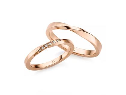 Gerstner Exclusiv-Kollektion Trauring Paar aus 585/- Mittelgold mit Brillanten 0,035ct – Ringe Trauring mit Besatz in roségold und aus 585 Gelbgold.