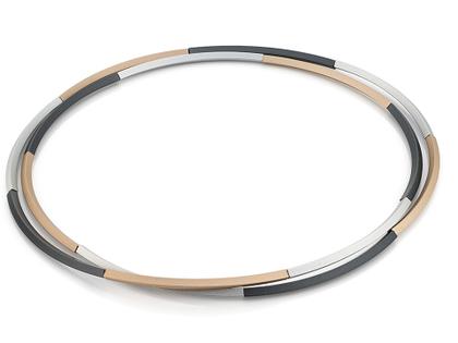 Step by Step Collier Aluminium gold, grau und silber – Halsschmuck Collier aus Aluminium.