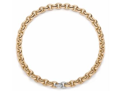 IsabelleFa ChaCha Collier Roségold 11mm Pavé – Halsschmuck Collier aus 750 Gelbgold.