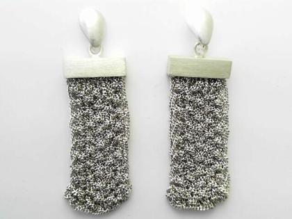 Maria Rzewuska Set 23 Ohrhänger Silber geflochten – Ohrschmuck Ohrhänger aus 925 Silber.