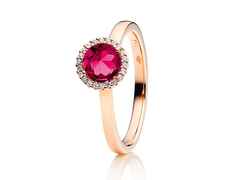 Capolavoro Espressivo Ring Roségold Rhodolith klein – Ringe Ring mit Besatz in roségold und aus 750 Rotgold.