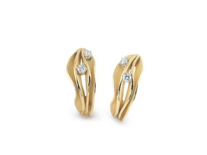 Cammilli Firenze Dune Creolen Yellow Sunrise Gold mit Brillanten 0,24ct – Ohrschmuck Ohrstecker aus 750 Gelbgold.