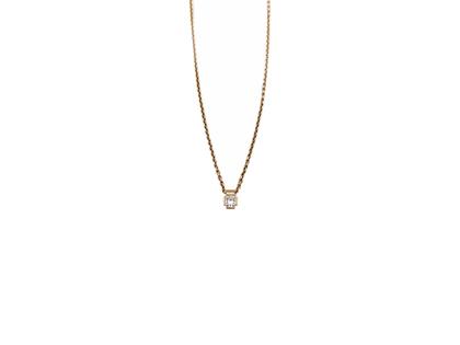 Henrich & Denzel Collier Roségold 40cm mit Diamant Princess 0,400ct – Halsschmuck Collier in roségold und aus 750 Rotgold.