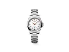 Longines Conquest Quarz Edelstahl 30mm weißes Zifferblatt Metallband – Damenuhren Uhr mit Datum aus Edelstahl. Das Gehäuse ist rund und silber. Das Edelstahlarmband ist silber. Das Zifferblatt ist ein Index in weiß.