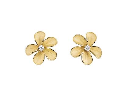 Cammilli Firenze Cherry Bloom Ohrstecker Yellow Sunrise mit Brillant 0,006ct – Ohrschmuck Ohrstecker aus 750 Gelbgold.