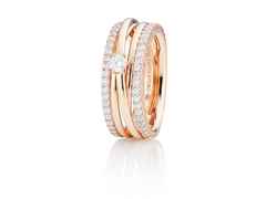 Capolavoro Magnifico Ring Roségold mit Brillanten und Solitair – Ringe Ring mit Besatz aus 750 Rotgold.