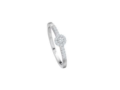 Giloy-Bellaluce Bella Luce Piccolina Damenring 0,10ct – Ringe Ring mit Besatz aus 585 Weißgold.