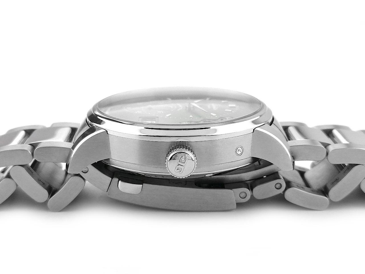 Glashütte Original PanoMaticLunar Automatik Edelstahl 40mm grün Metallband 1-90-02-13-32-70 Full Set Occasion Neu – Herrenuhren Uhr mit Datum aus Edelstahl. Das Gehäuse ist rund und silber. Das Edelstahlarmband ist silber. Das Zifferblatt ist arabisch Index und grün. – Ansicht 3