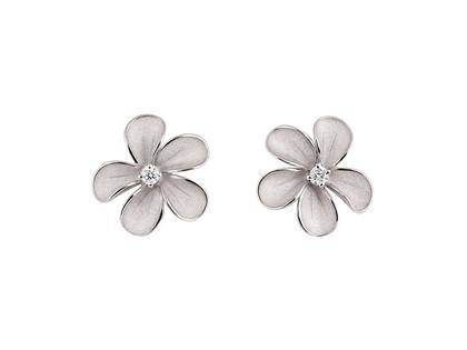 Cammilli Firenze Cherry Bloom Ohrstecker White Ice mit Brillant 0,006ct – Ohrschmuck Ohrstecker aus 750 Weißgold.
