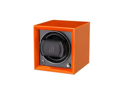 Paul Design Gentlemen  1 Color Uhrenbeweger Holz Orange Hochglanz – Uhrenbeweger Uhrenbeweger für 1 Uhr in orange und aus Holz und Leder.