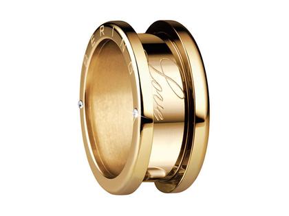 Bering Arctic Symphony Außenring breit blank Edelstahl IP Gelb – Ringe Ring mit Besatz aus Edelstahl, IP beschichtet und und .