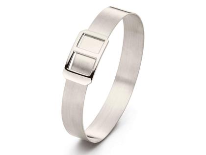IsabelleFa Tension Armreif Graugold 10mm – Armschmuck Armreif aus 750 Weißgold.