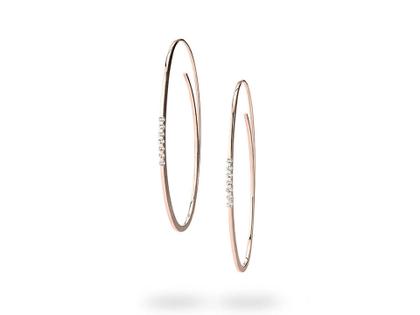 Niessing Linear Creole 48mm Rosewood 0,21 ct – Ohrschmuck Creolen aus 750 Weißgold.