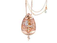 Capolavoro Billion Dreams Snow Globe-Collier Roségold "Lucky Stars" – Halsschmuck Collier aus 750 Rotgold, 750 Weißgold und und .