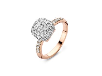 Bigli Mini Sweety "White Diamonds" Ring Roségold Gr. M mit Brillanten 1,07ct – Ringe Ring mit Besatz aus 750 Rotgold, 750 Weißgold und und .