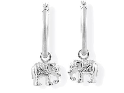 Drachenfels Design Ganesha Elefant Creolen Silber – Ohrschmuck Creolen aus 925 Silber.