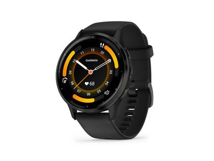 Garmin Venu 3 faserverstärktes Polymer Schiefergrau 45mm schwarzes Kautschukband – Herrenuhren Uhr Multifunktion aus Edelstahl, Kautschuk, Kunststoff und PVD beschichtet. Das Gehäuse ist rund und anthrazit. Das Kautschuk / Kunststoff / Silikon Armband ist schwarz. Das Zifferblatt ist digital und schwarz. – Ansicht 3