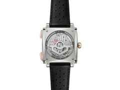 TAG Heuer Monaco Chronograph Automatik Titan und Roségold 39mm schwarzes Zifferblatt schwarzes Lederband – Herrenuhren Chronograph aus 750 Rotgold und Titan. Das Gehäuse ist quadratisch und silber-roségold. Das Lederarmband ist schwarz. Das Zifferblatt ist ein Index in schwarz. – Ansicht 2