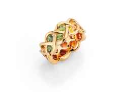 A. Odenwald Fleur Ring Rotgold mit farbigen Saphiren 3,95ct – Ringe Ring mit Besatz aus 750 Rotgold.