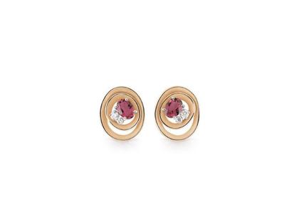 Cammilli Firenze Dune Solar Color Ohrstecker Orange Apricot mit Brillanten 0,220ct – Ohrschmuck Ohrstecker aus 750 Gelbgold.