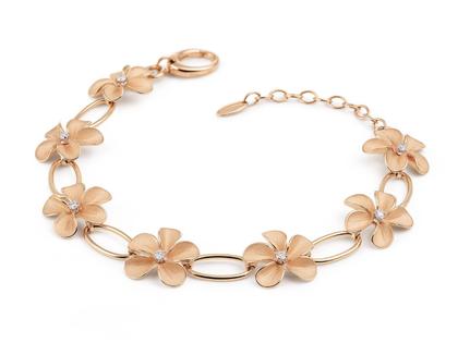 Cammilli Firenze Cherry Bloom Armband Orange Apricot mit Brillanten 0,210ct – Armschmuck Armband aus 750 Rotgold.