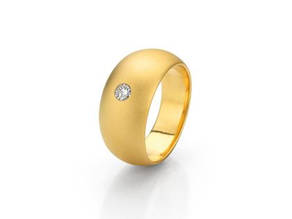 Ringe Ring mit Besatz in gelbgold und aus 750 Gelbgold.