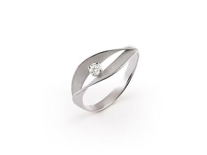 Cammilli Firenze Dune Assolo Ring White Ice mit Brillant 0,100ct – Ringe Ring mit Besatz aus 750 Weißgold.