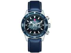 Rado Captain Cook Chronograph Automatik Edelstahl blau Metallband – Herrenuhren Chronograph aus Edelstahl, Keramik und Leder. Das Gehäuse ist rund und silber. Das Edelstahlarmband ist silber. Das Zifferblatt ist ein Index in blau. – Ansicht 3