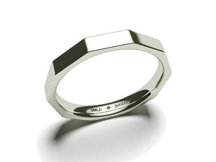 Niessing Now Facet Ring 3mm Lime – Ringe Ring in grau und aus Silber-Gold Legierung - 90 S.