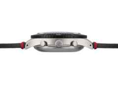 Sinn Spezialuhren 156.1 Fliegerchronograph Automatik Edelstahl 43mm schwarzes Zifferblatt schwarzes Lederband – Herrenuhren Chronograph aus Edelstahl. Das Gehäuse ist rund und silber. Das Lederarmband ist schwarz. Das Zifferblatt ist arabisch und schwarz. – Ansicht 3