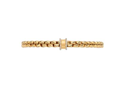 Fope Eka Flex'It Armband   schmal Gelbgold 1 Ronde mit Brillanten 0,17ct M flexibel – Armschmuck Armband aus 750 Gelbgold. – Ansicht 4