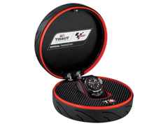 Tissot T-Race MotoGP               2020 / 2021 Chronograph  Limited Edition Automatik schwarz PVD – Herrenuhren Chronograph aus Edelstahl und PVD beschichtet. Das Gehäuse ist rund und silber. Das Lederarmband ist schwarz. Das Zifferblatt ist arabisch und schwarz. – Ansicht 5