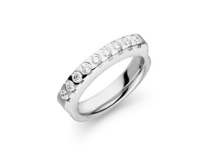 Henrich & Denzel Classico Ring Platin mit 9 Brillanten 0,450 ct – Ringe Ring mit Besatz aus 950 Platin.